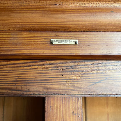 Pitch Pine School Cupboard - #1925a