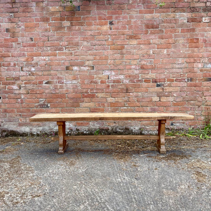 Antique Pine Table + Bench Set - #1407