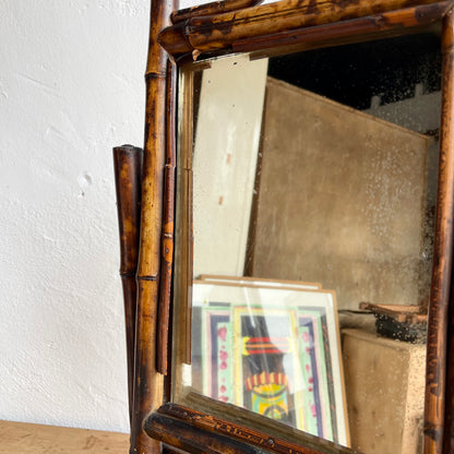 Antique Victorian Bamboo Mirror