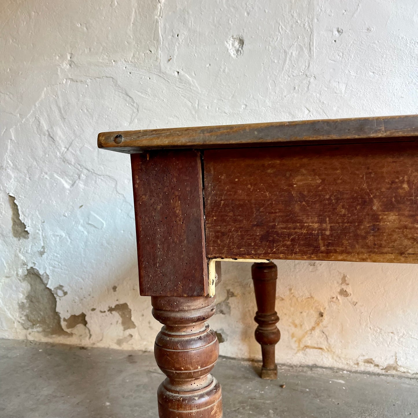 Antique Pine Farmhouse Table - #1876