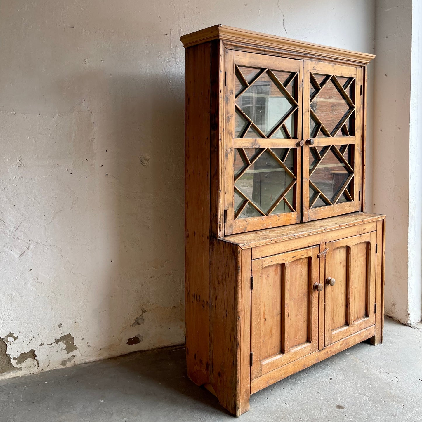 Antique Pine Irish Dresser - #1376