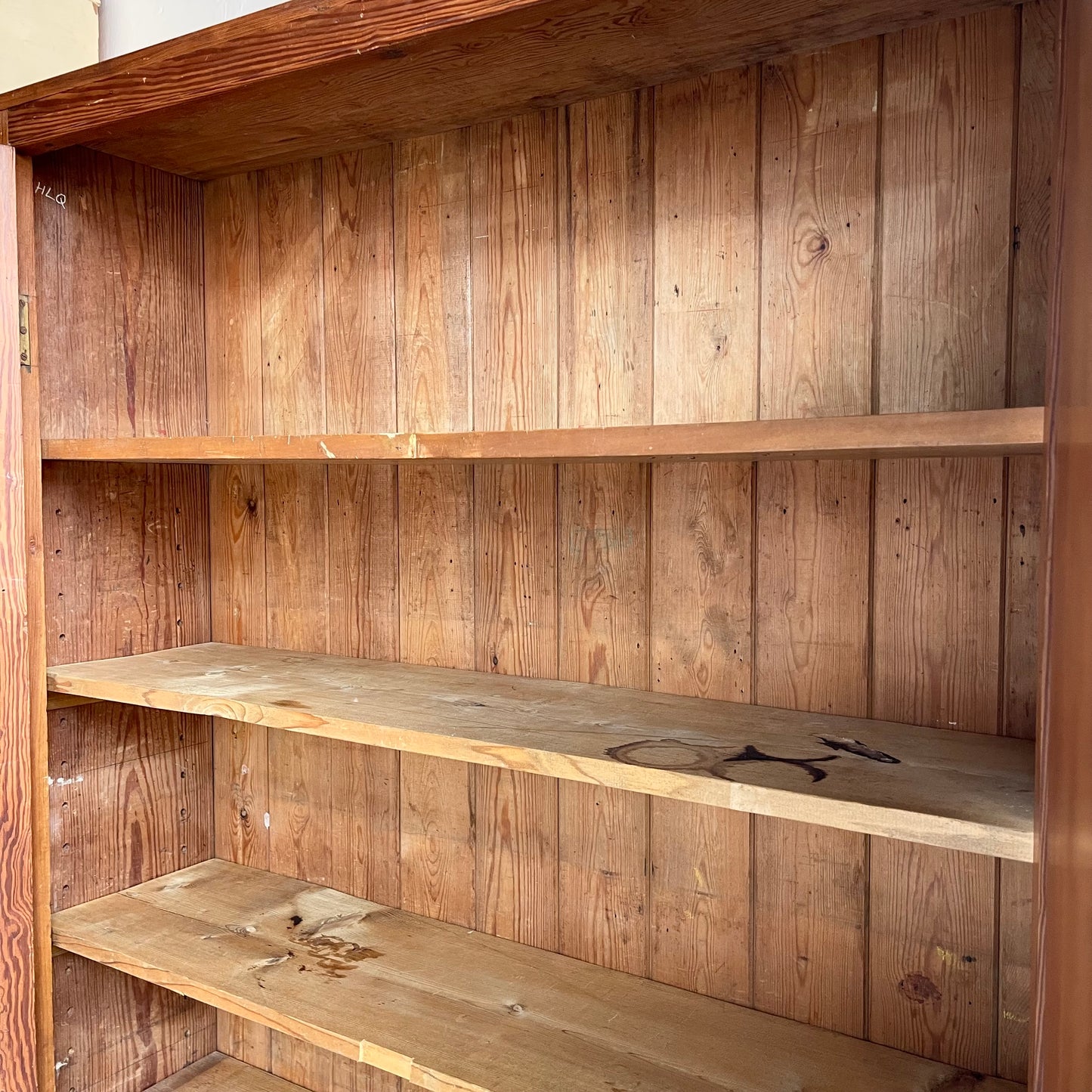 Antique Pitch Pine School Cupboard - #1982