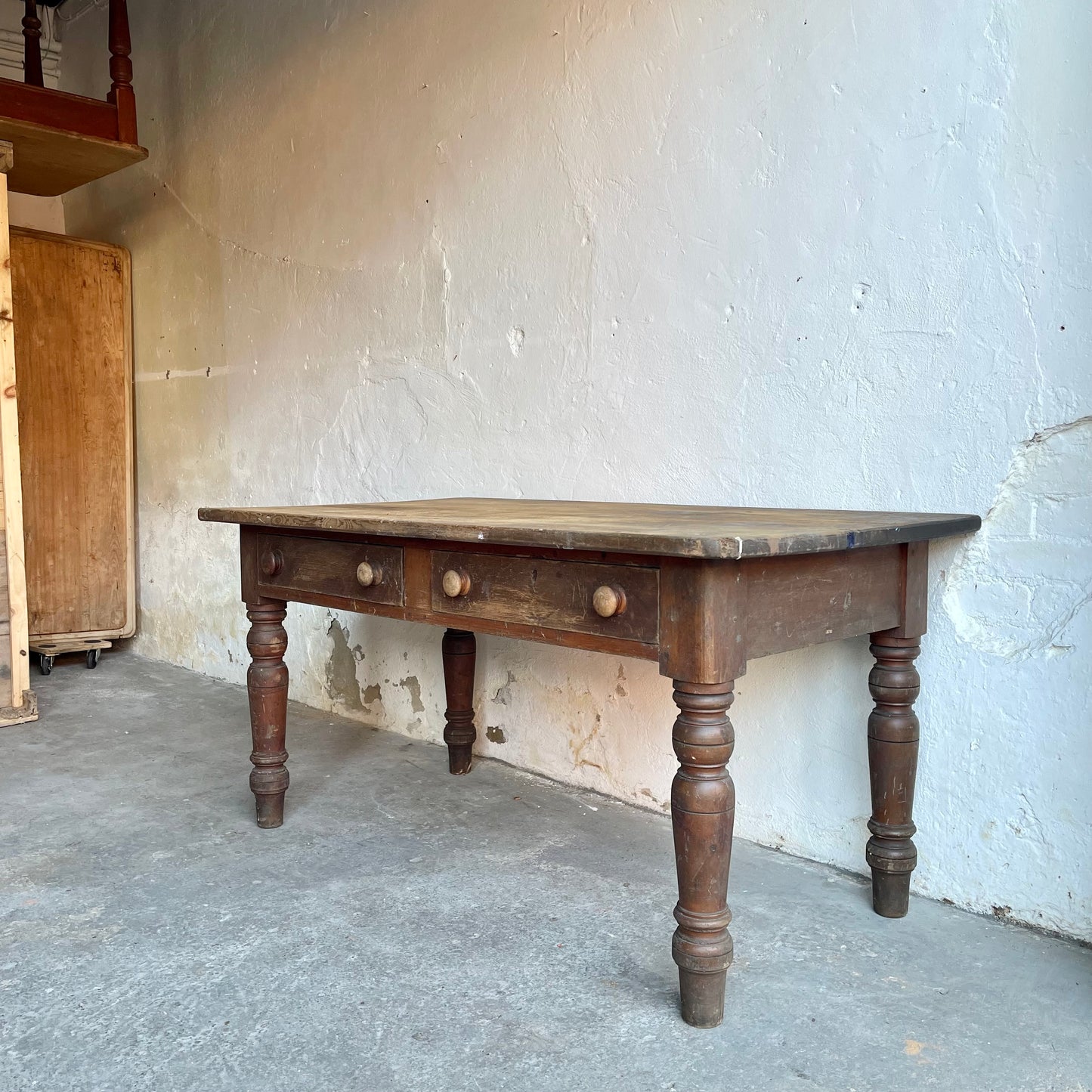 Antique Victorian Scrub Top Table - #1874