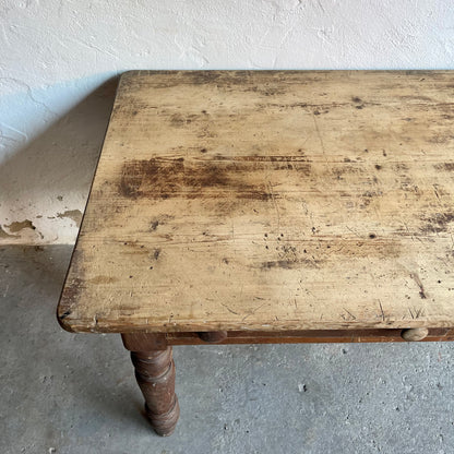 Antique Victorian Scrub Top Table - #1874