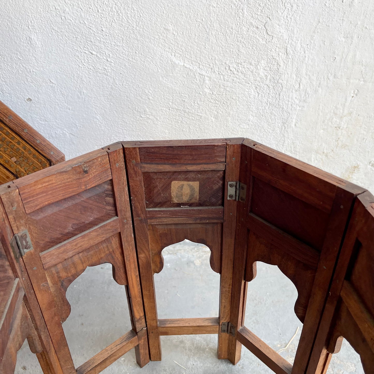 Anglo Indian Brass Inlay Table - #1543