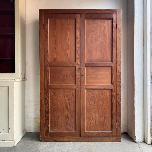 Antique Pitch Pine School Cupboard - #1982