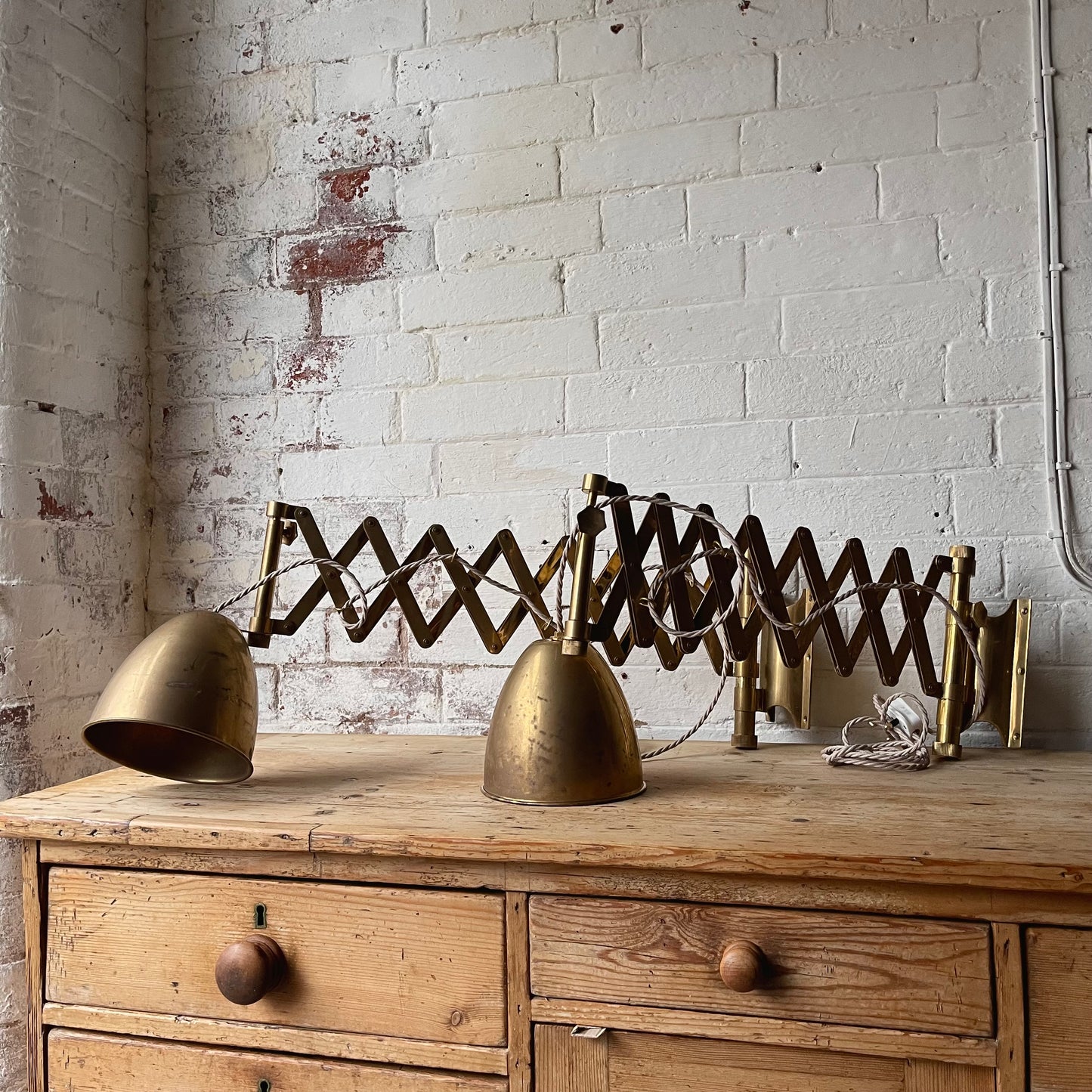 Vintage Brass Scissor Lamps - #1534