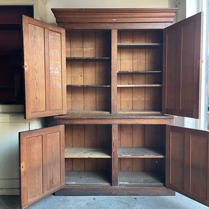 Pitch Pine School Cupboard - #1925a