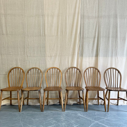 Set of Six Antique Farmhouse Chairs - #2336