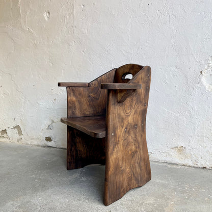 A Pair Of Vintage Elm Armchairs - #1865