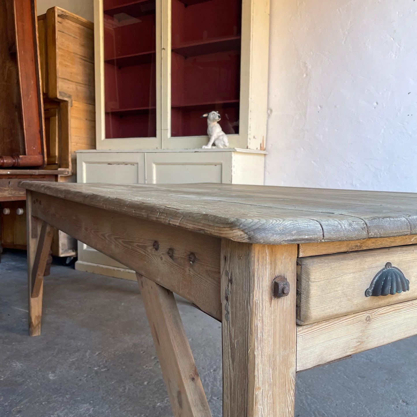 Antique Pine Farmhouse Table - #2040