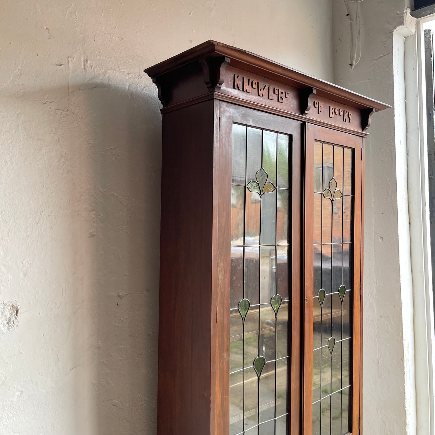 Antique Oak Arts + Crafts Bookcase - #1828