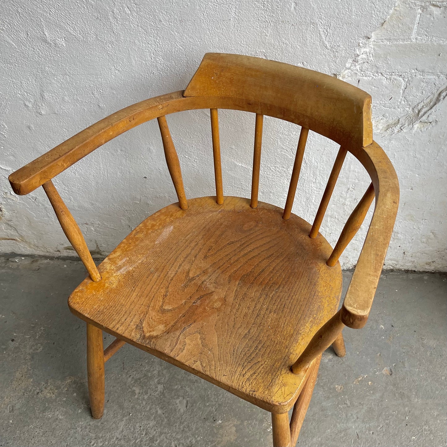 Antique Pine Captains Chair - #1841