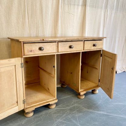Antique Pine Kneehole Desk - #1823