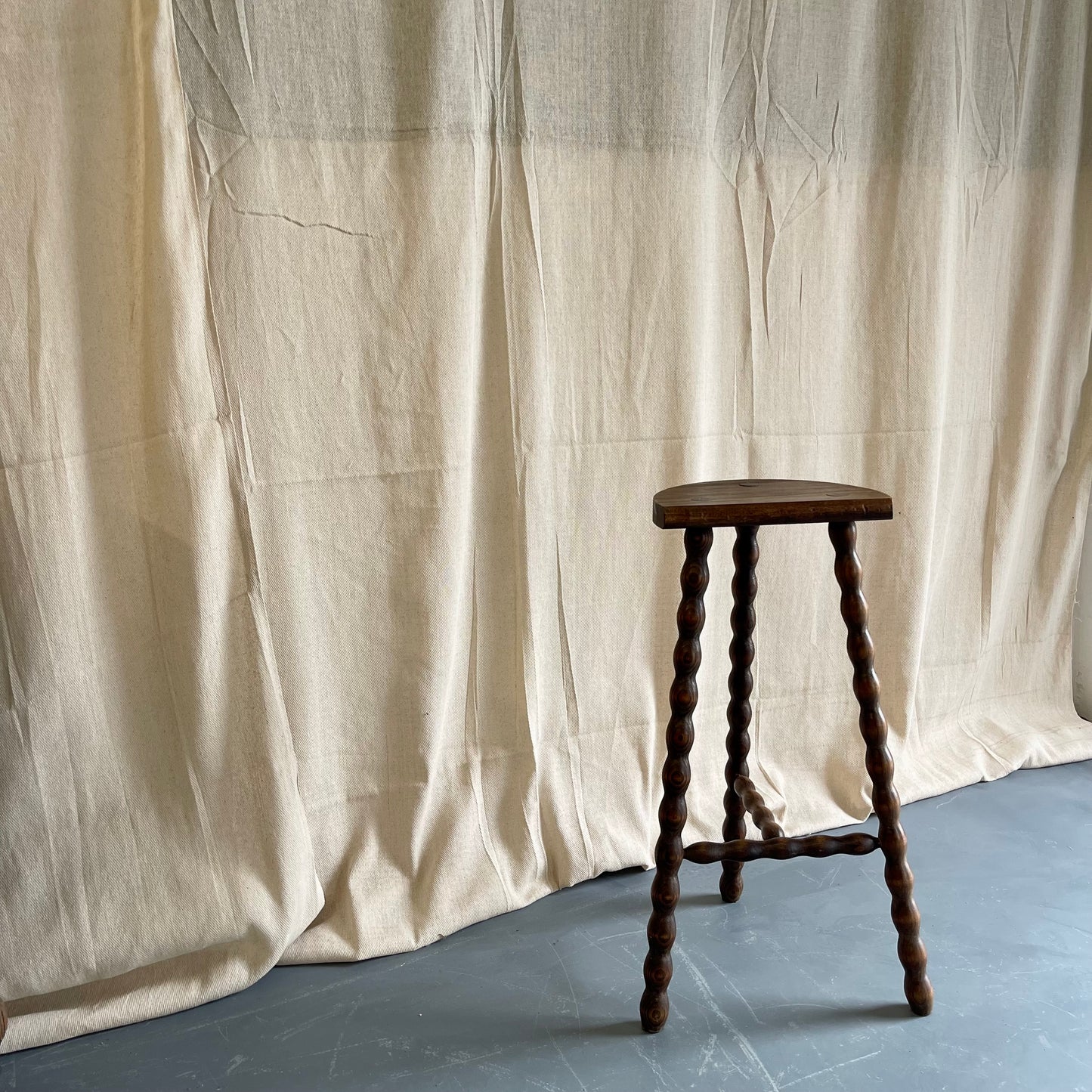 Vintage French Tall Bobbin Stool - #2212