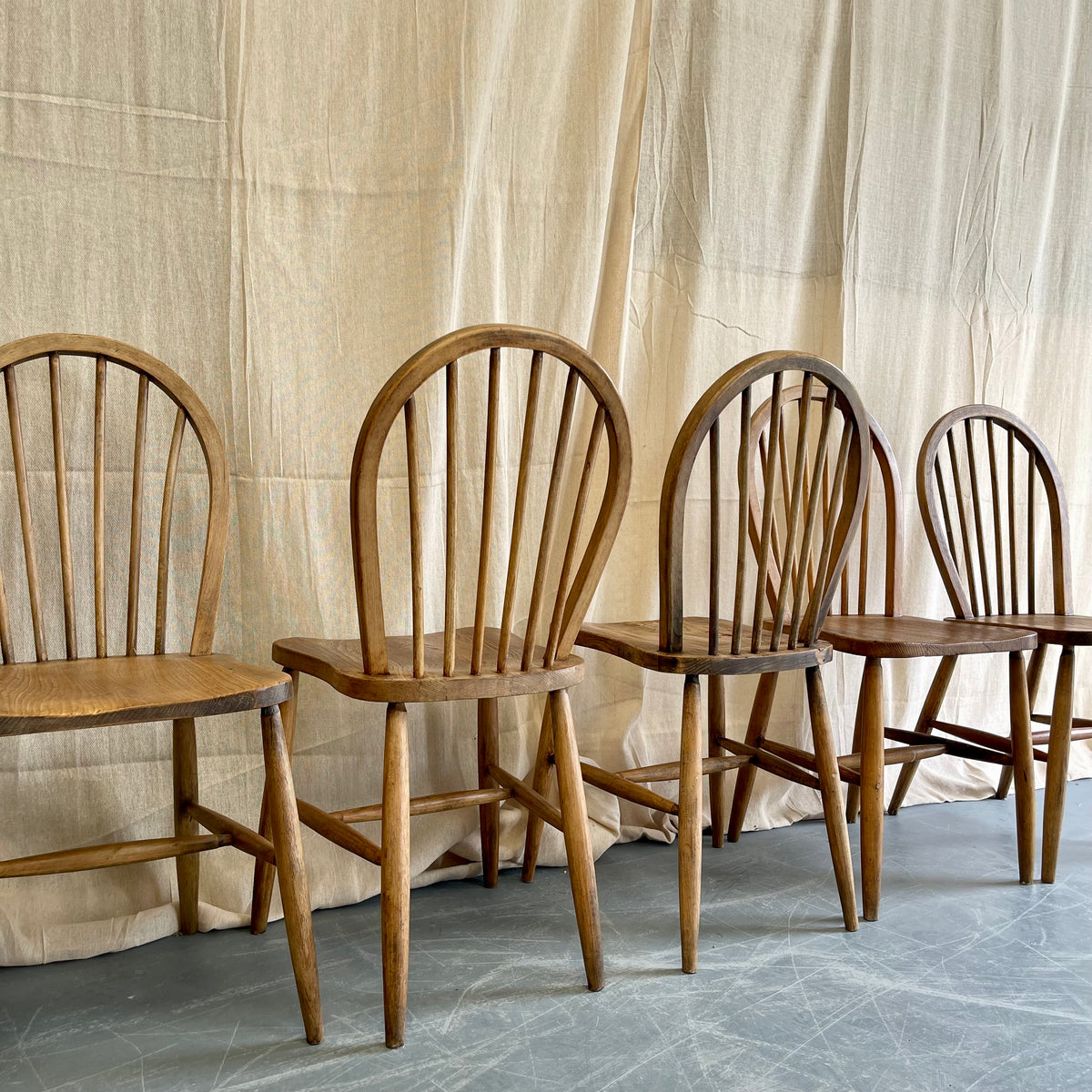 Set of Six Antique Farmhouse Chairs - #2336