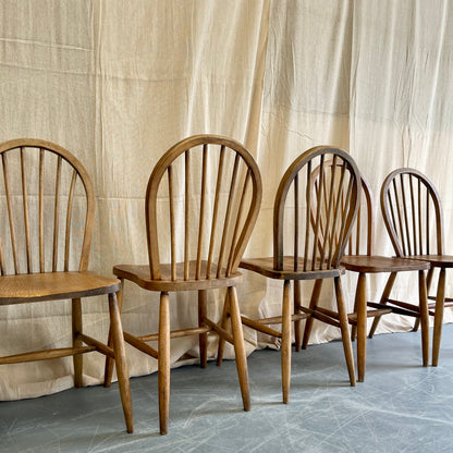 Set of Six Antique Farmhouse Chairs - #2336