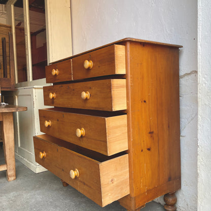 Antique Pine Chest Of Drawers - #2086