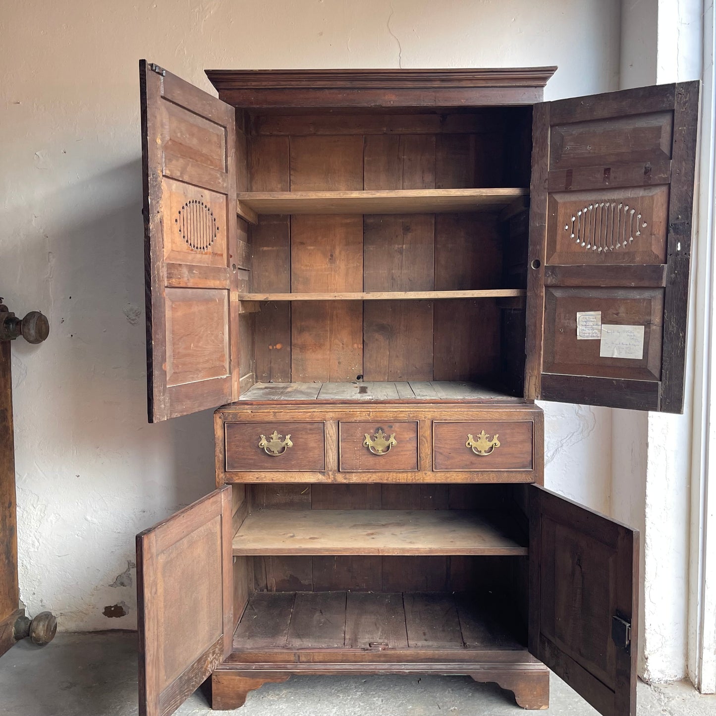 Antique Oak Bread Cupboard - #1829