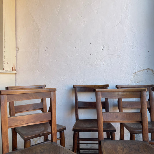 Set Of Six Elm Chapel Chairs - #2013