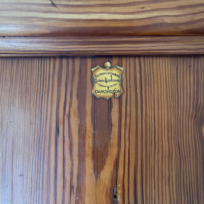 Antique Pitch Pine English School Cupboard - #2402