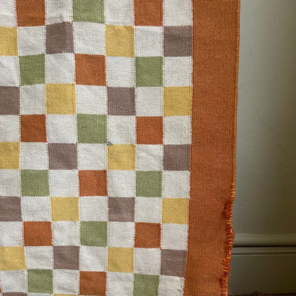 Vintage Checkered Wool Runner - #1955