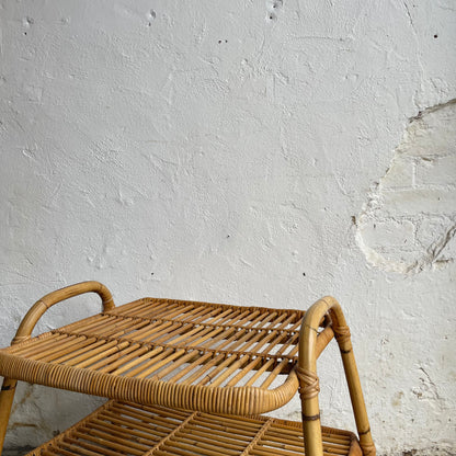Vintage Rattan & Cane Coffee Table - #1869