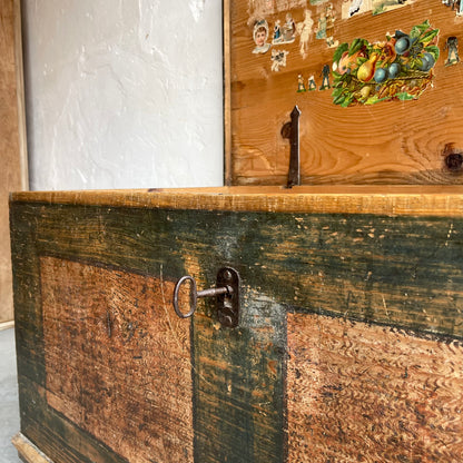 Antique Pine Painted Blanket Box - #1788