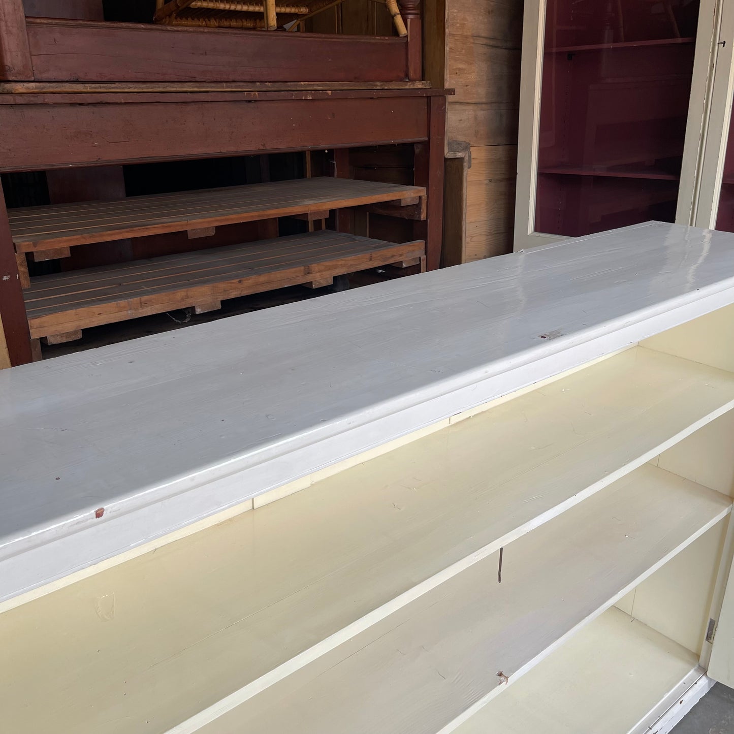 Antique Pine Painted Cupboard - #1977