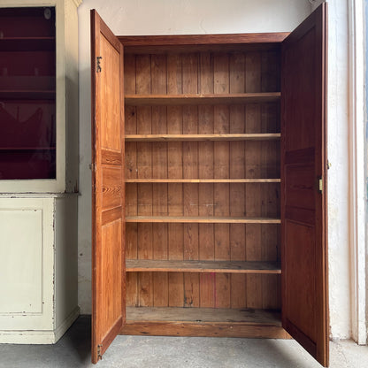 Antique Pitch Pine School Cupboard - #1982