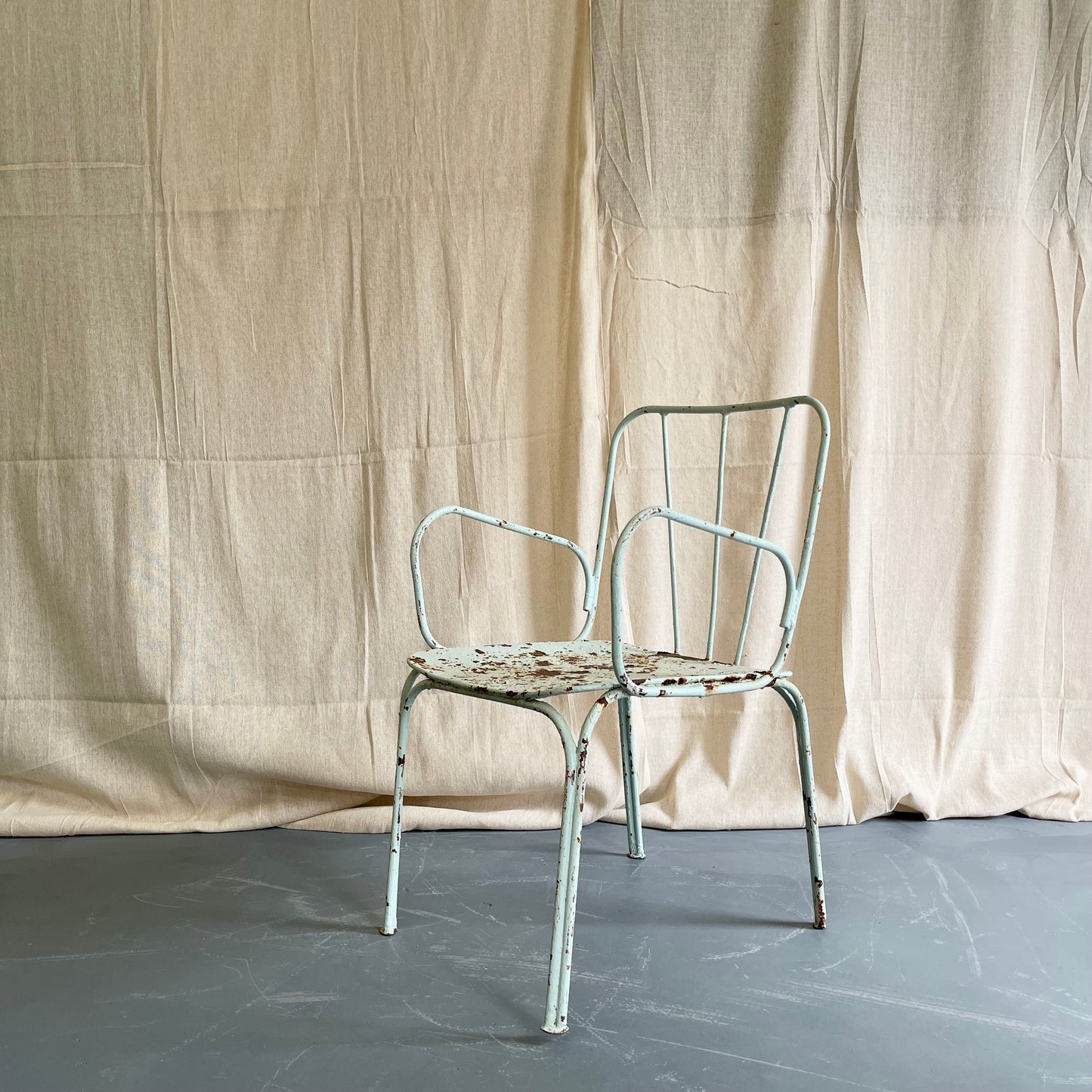 Antique Painted Iron Armchairs - #2195