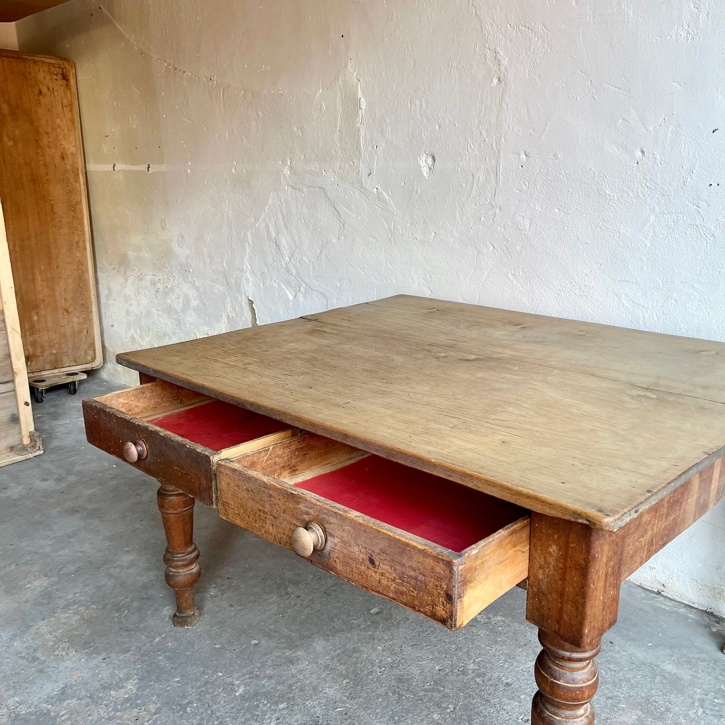 Antique Pine Farmhouse Table - #1876