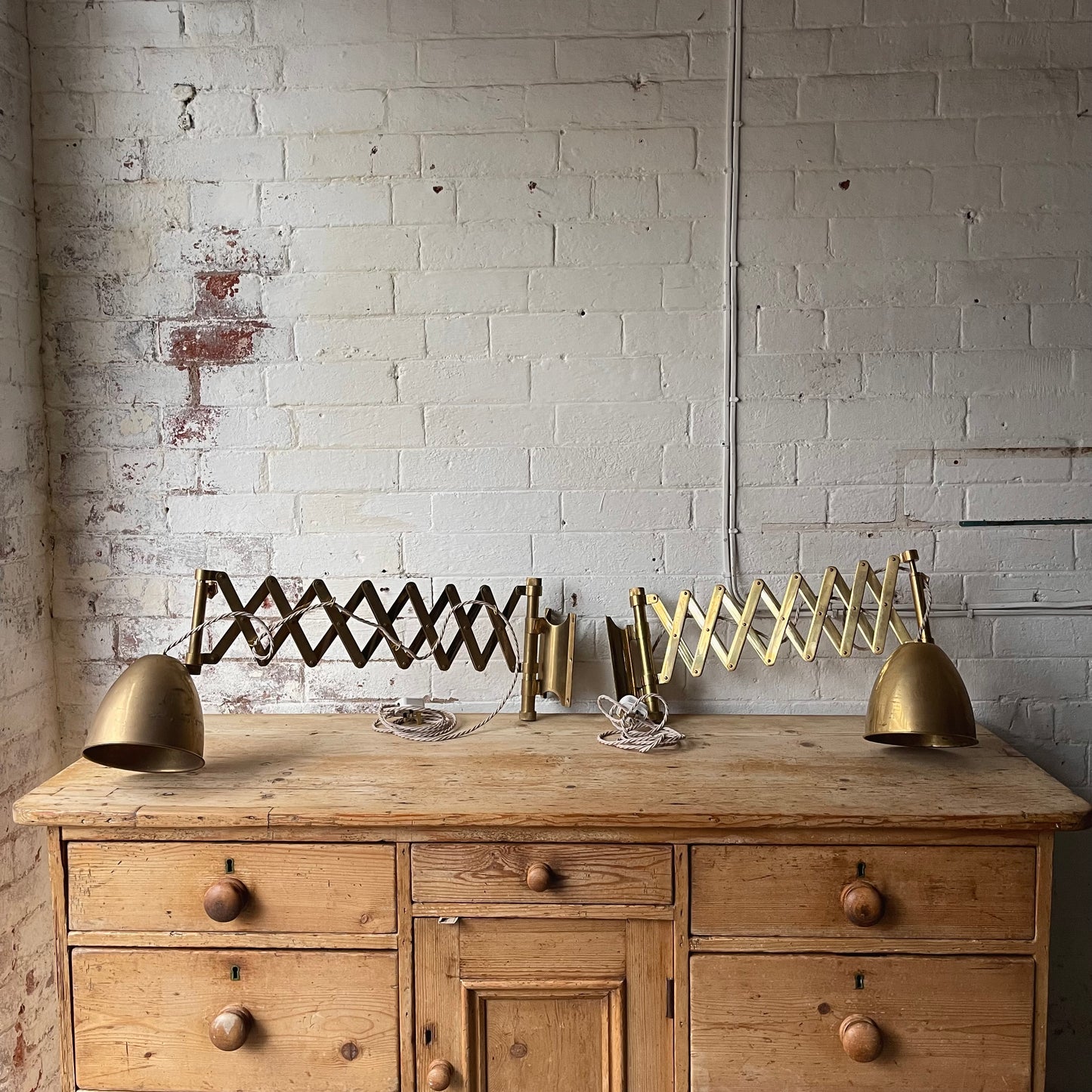 Vintage Brass Scissor Lamps - #1534