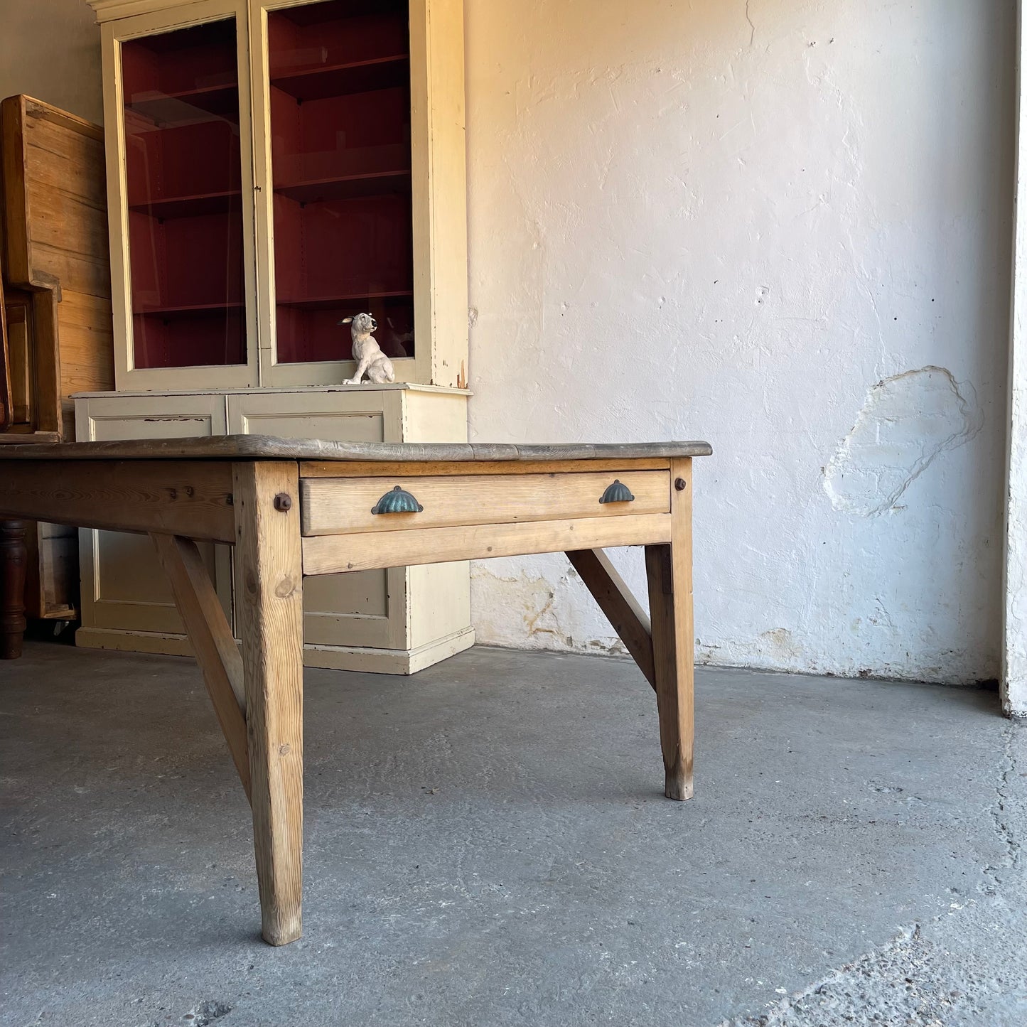 Antique Pine Farmhouse Table - #2040