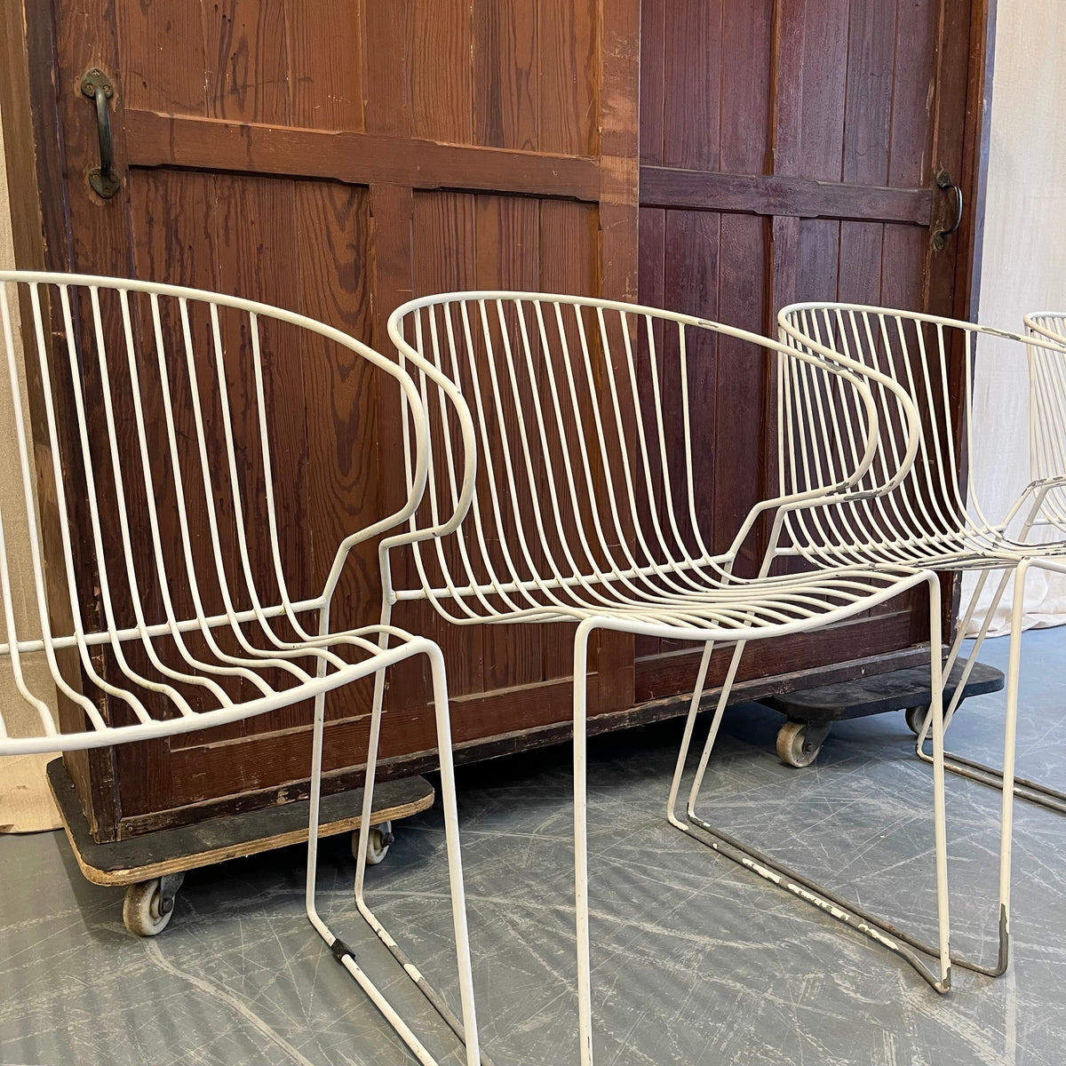 Set of Four Metal Painted Chairs - #2403