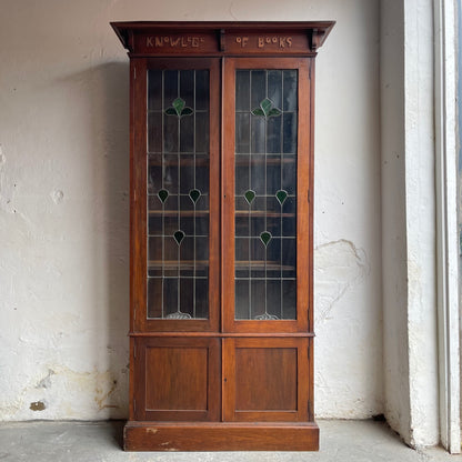 Antique Oak Arts + Crafts Bookcase - #1828