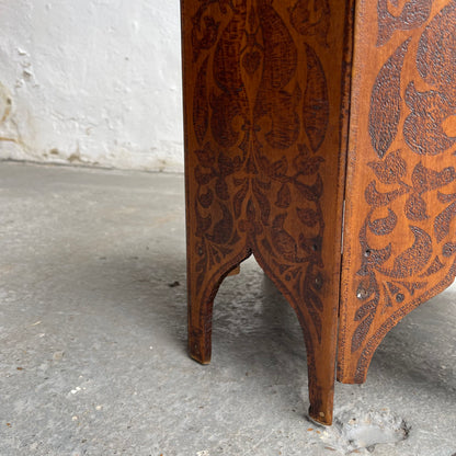 Victorian Pokerwork Table - #1708