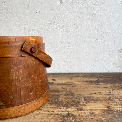 Vintage Hand Painted Firkin Bucket - #1997