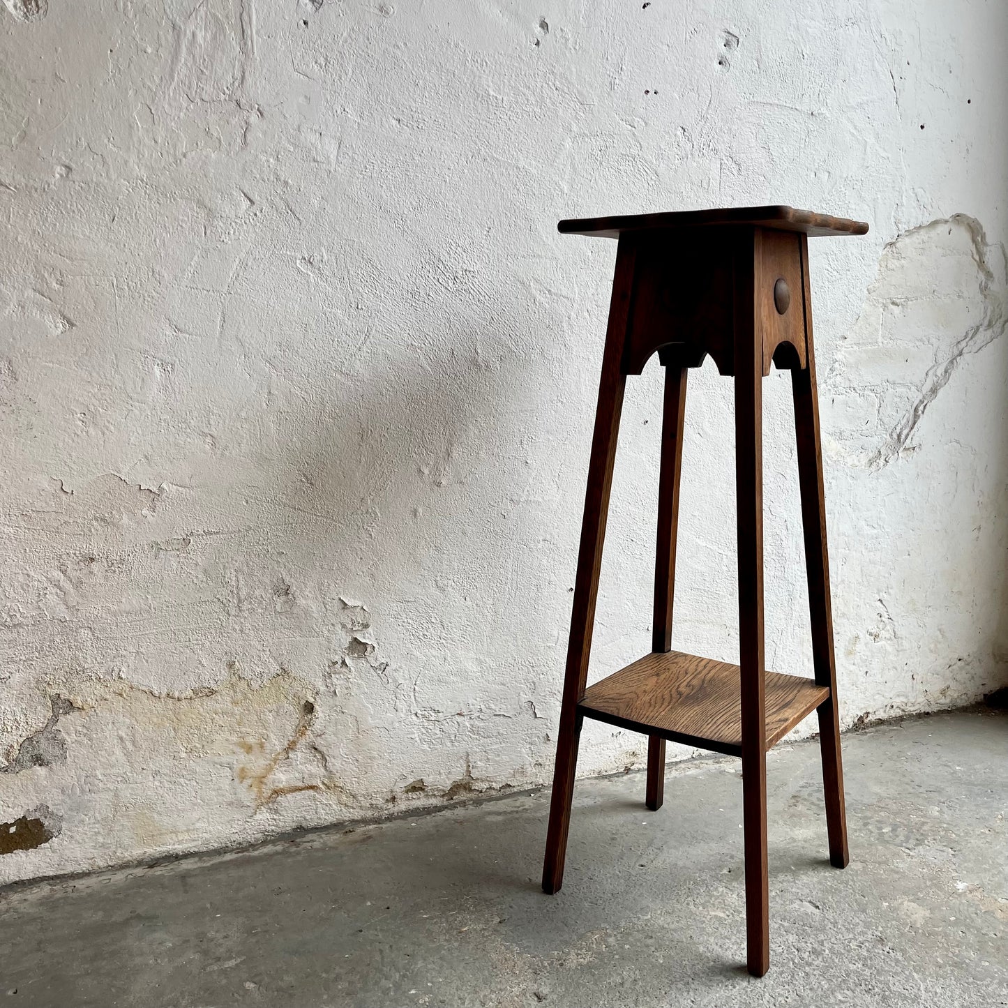 Antique Oak Plant Stand