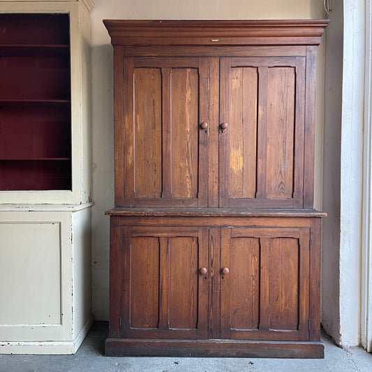 Pitch Pine School Cupboard - #1925a