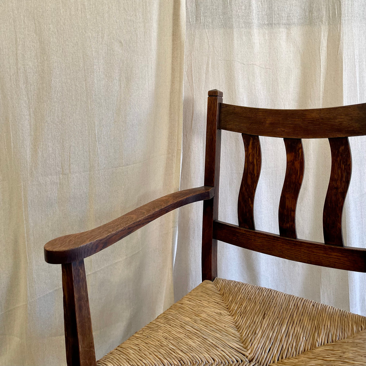 Oak + Rush Seat Armchair - #2254