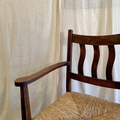 Oak + Rush Seat Armchair - #2254