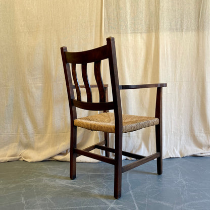 Oak + Rush Seat Armchair - #2254