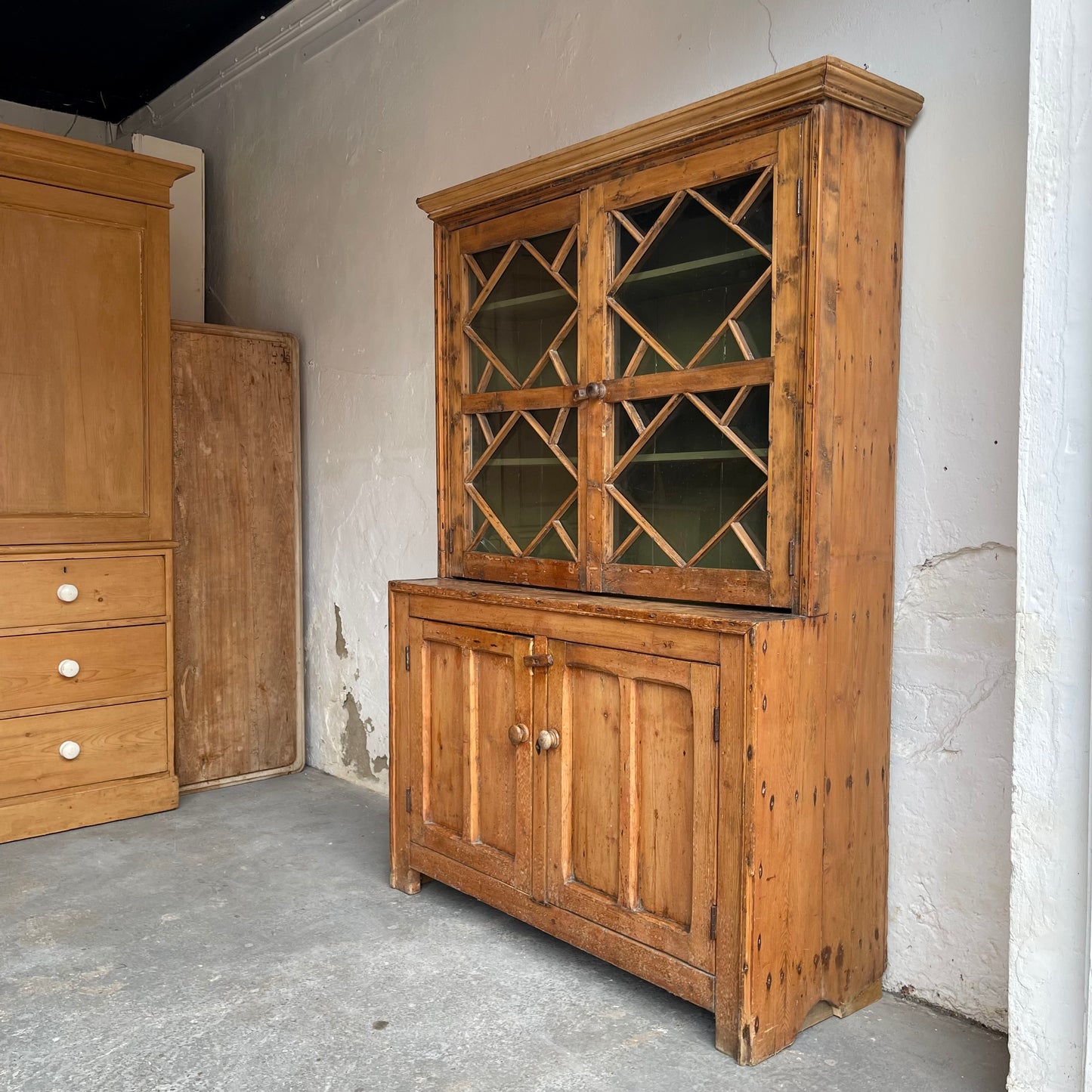 Antique Pine Irish Dresser - #1376