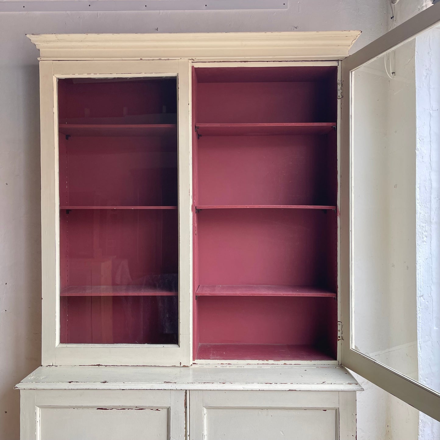 Antique Painted Glazed Cupboard - #1929