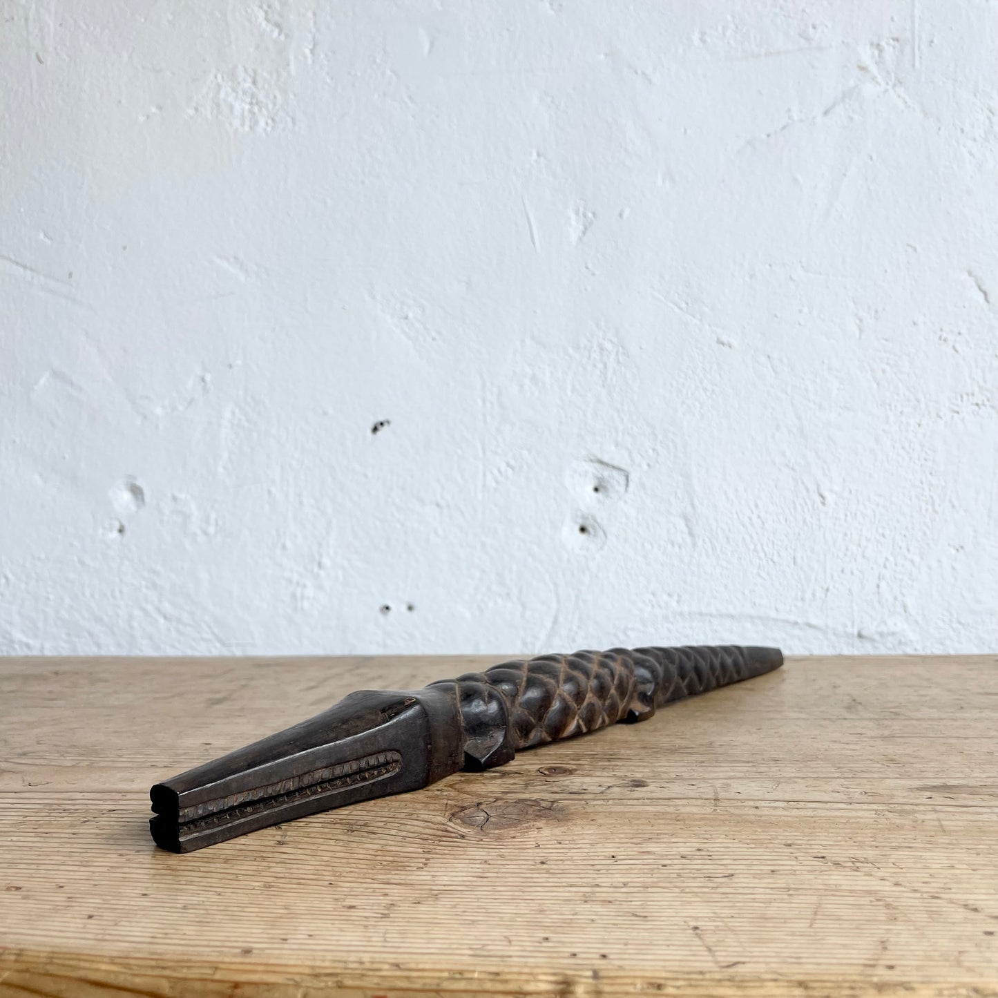 Vintage Hand Carved Wooden Crocodile