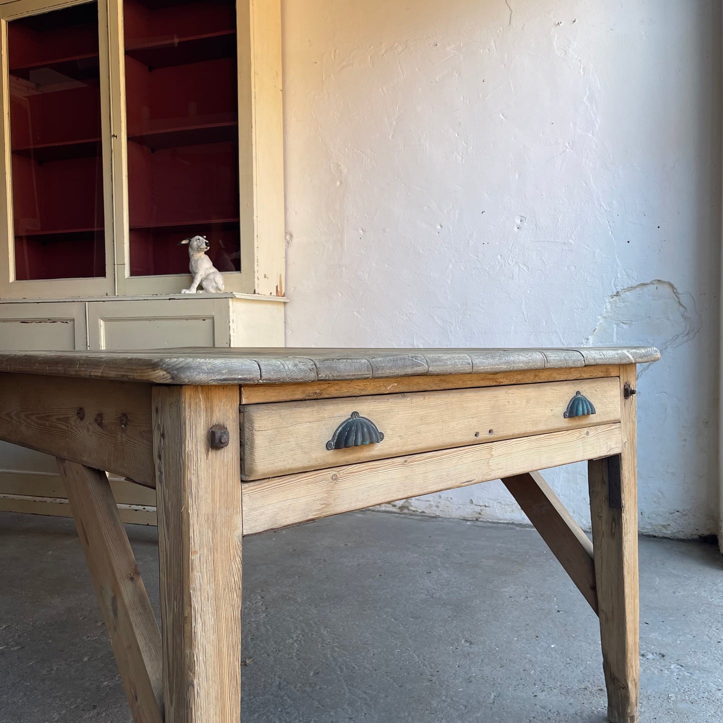 Antique Pine Farmhouse Table - #2040
