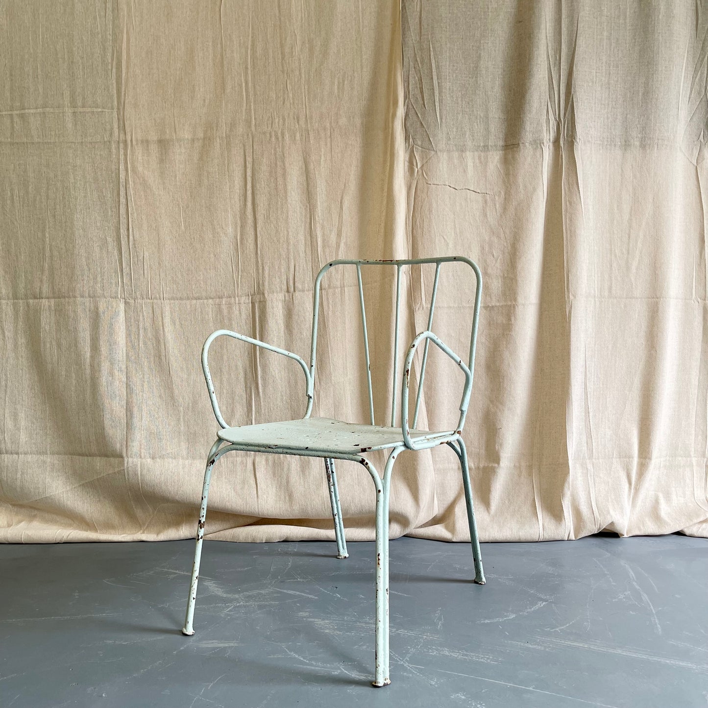 Antique Painted Iron Armchairs - #2195