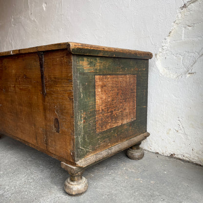 Antique Pine Painted Blanket Box - #1788