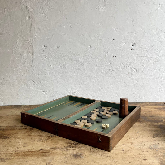 Vintage Chess + Backgammon Board - #2095